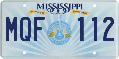 MS license plate MQF112