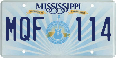 MS license plate MQF114