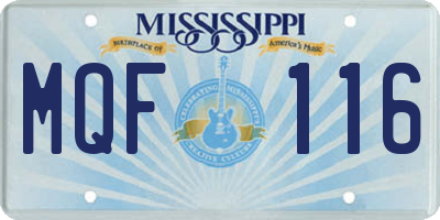 MS license plate MQF116