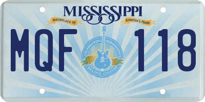 MS license plate MQF118