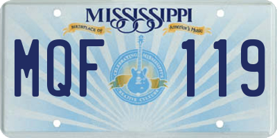 MS license plate MQF119