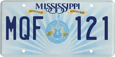MS license plate MQF121