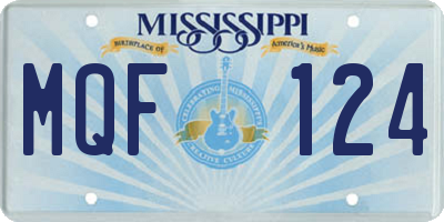 MS license plate MQF124