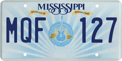 MS license plate MQF127