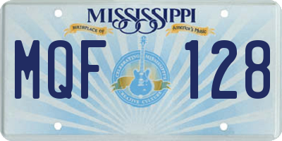 MS license plate MQF128