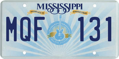 MS license plate MQF131