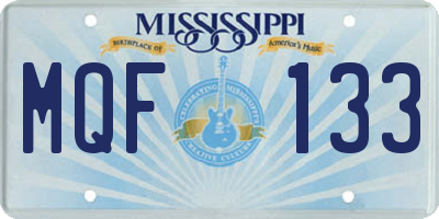 MS license plate MQF133
