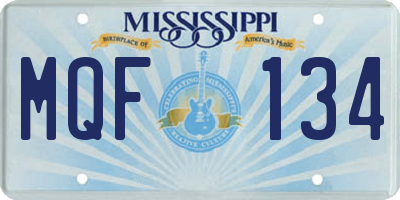 MS license plate MQF134