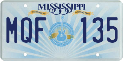 MS license plate MQF135