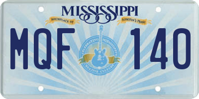MS license plate MQF140