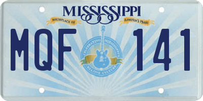 MS license plate MQF141