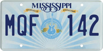 MS license plate MQF142