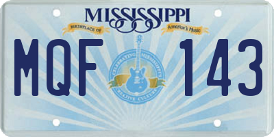MS license plate MQF143