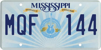 MS license plate MQF144