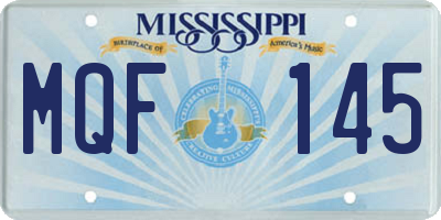 MS license plate MQF145