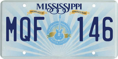 MS license plate MQF146