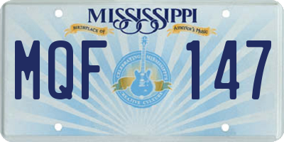 MS license plate MQF147