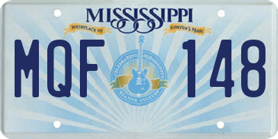 MS license plate MQF148