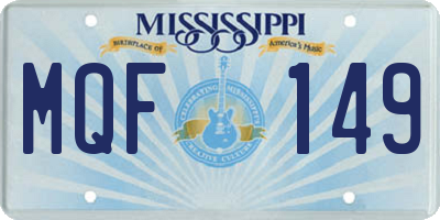 MS license plate MQF149