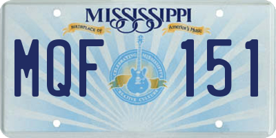 MS license plate MQF151