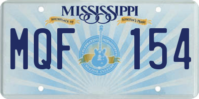 MS license plate MQF154