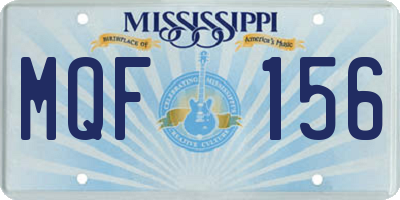 MS license plate MQF156