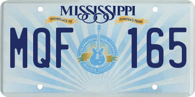 MS license plate MQF165