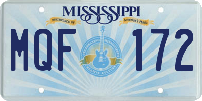 MS license plate MQF172