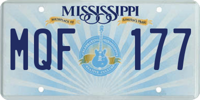 MS license plate MQF177