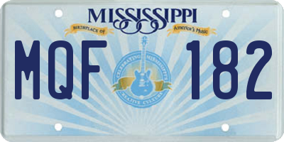 MS license plate MQF182