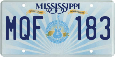 MS license plate MQF183