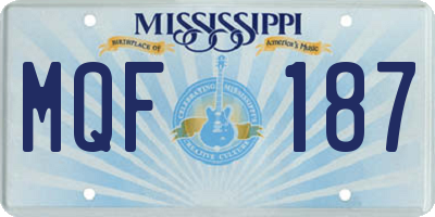 MS license plate MQF187