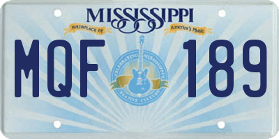 MS license plate MQF189