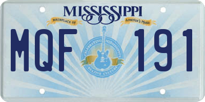 MS license plate MQF191