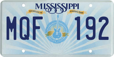 MS license plate MQF192
