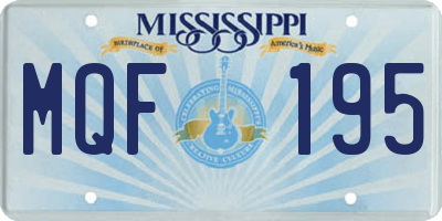 MS license plate MQF195