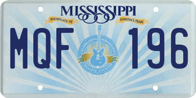 MS license plate MQF196