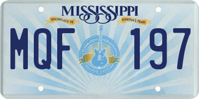 MS license plate MQF197