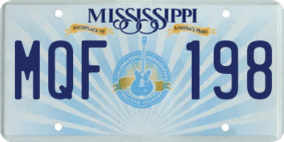 MS license plate MQF198