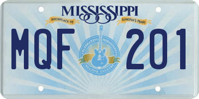 MS license plate MQF201