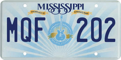 MS license plate MQF202
