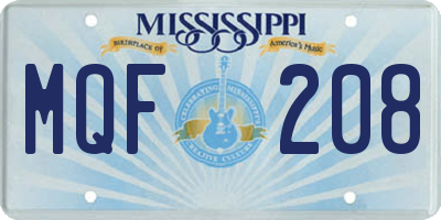 MS license plate MQF208