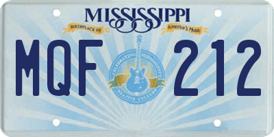 MS license plate MQF212