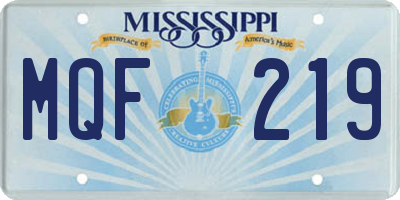MS license plate MQF219
