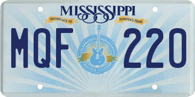 MS license plate MQF220