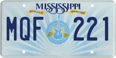 MS license plate MQF221
