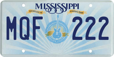 MS license plate MQF222