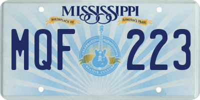 MS license plate MQF223