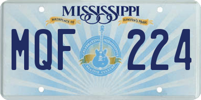 MS license plate MQF224