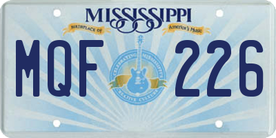 MS license plate MQF226